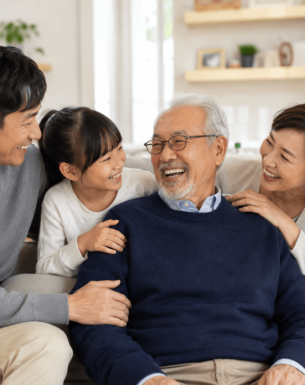 A multigenerational family spending time together